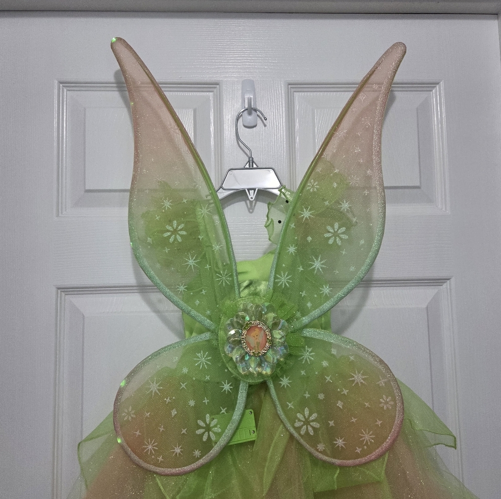 Disney Store Tinkerbell Green Dress Halloween Costume Bundle Toddler Size 3 - Picture 9 of 17